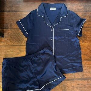 Kennedy Blue Midnight Blue Satin Pajama Set